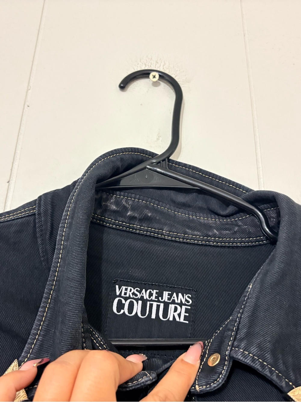 Versace Jeans Couture Western Shirt Gold Hardware Black Men’s M - Picture 4 of 16